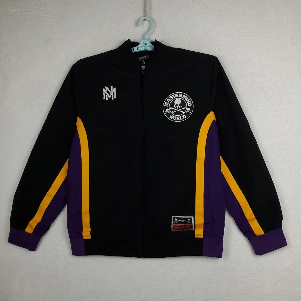 Mastermind World Mitchell &‎ Ness Large Warm Up Jacket Black Purple Yellow New